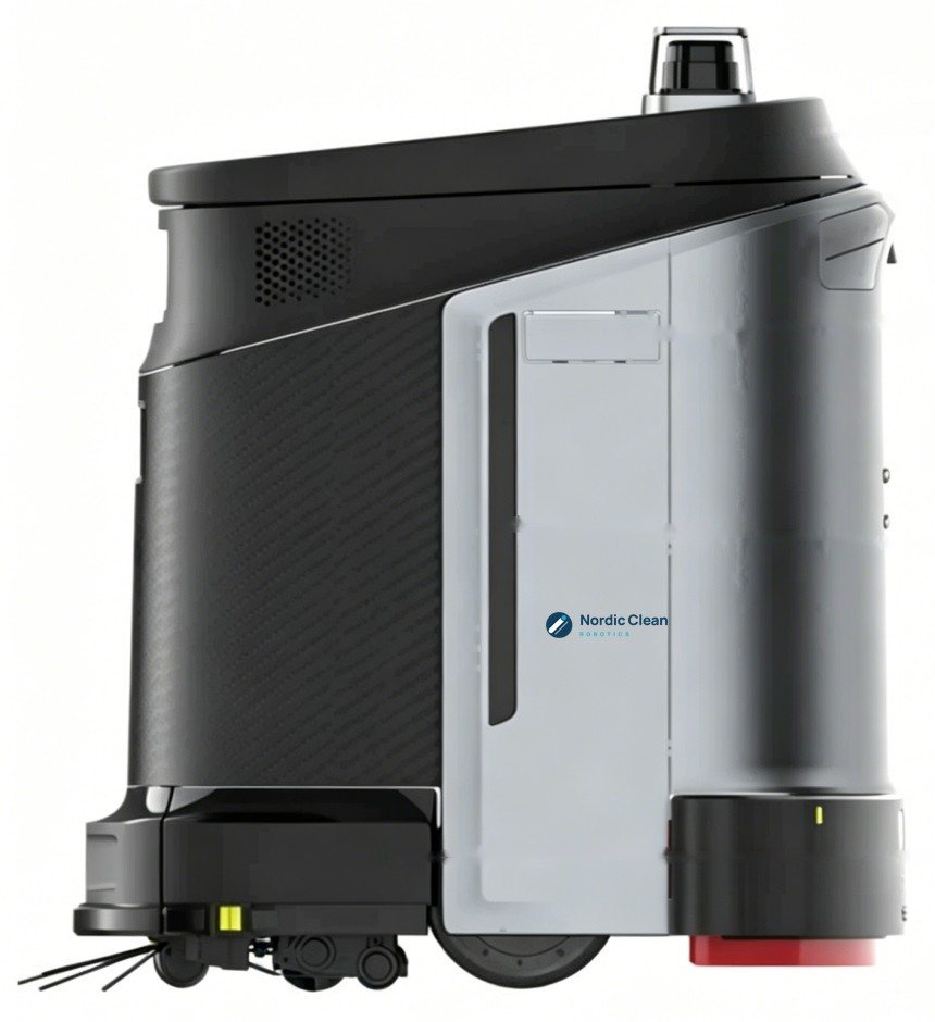 Nordic Clean Max rengøringsrobot set fra siden